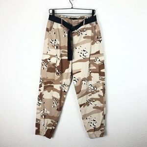 Forever 21 Camo Leopard Print Pants Belted Jogger